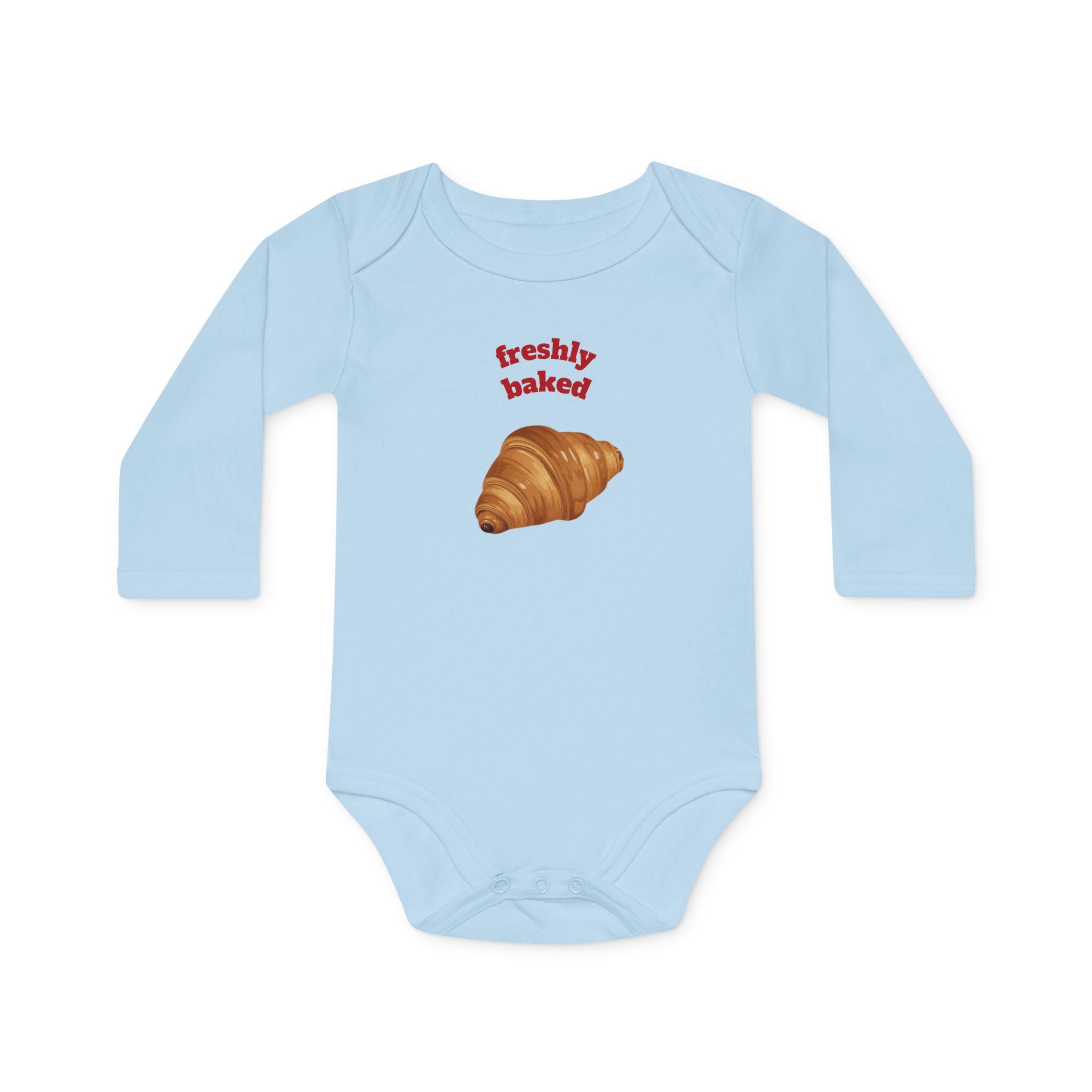 Baby Bodysuit — "Freshly Baked" Croissant Organic Long-Sleeve